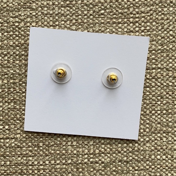 Rose Gold Lighting Bolt Pavé Stud Earrings - Picture 2 of 3